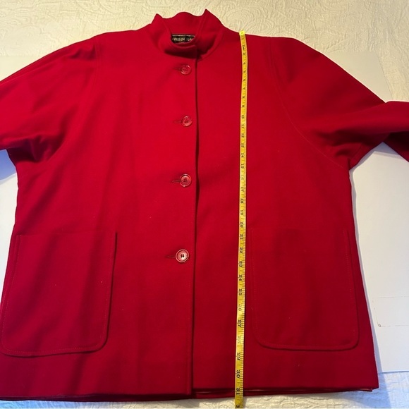 Kristen Blake 100% Merino Wool Dolman Sleeve Red Vintage Jacket Coat - Medium - Picture 13 of 14